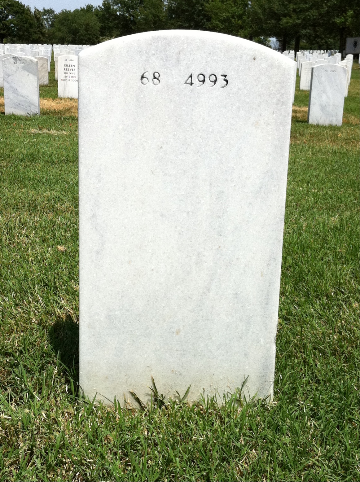 Back of headstone — James Brehm