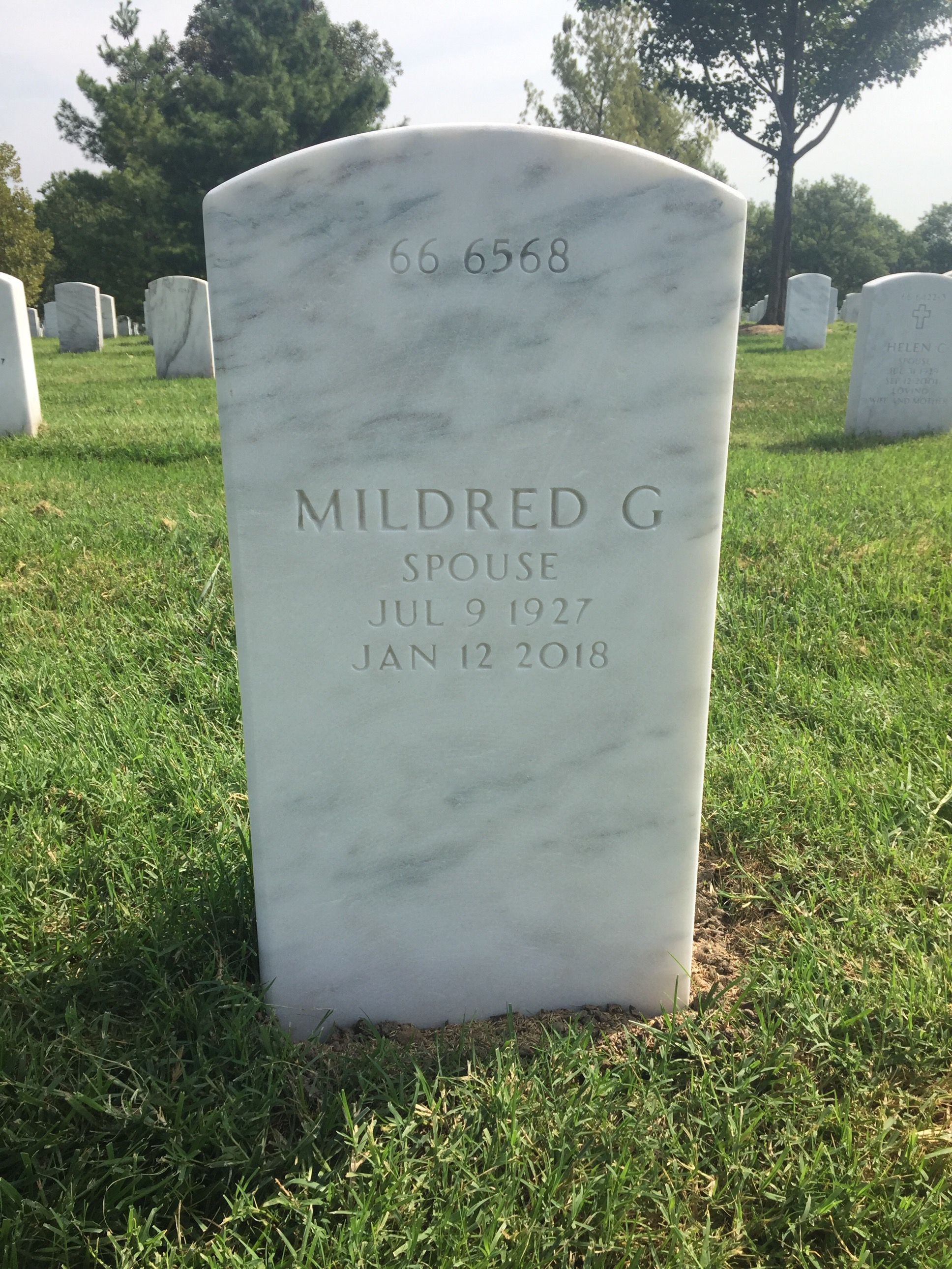 Back of headstone — George Millard Dustin