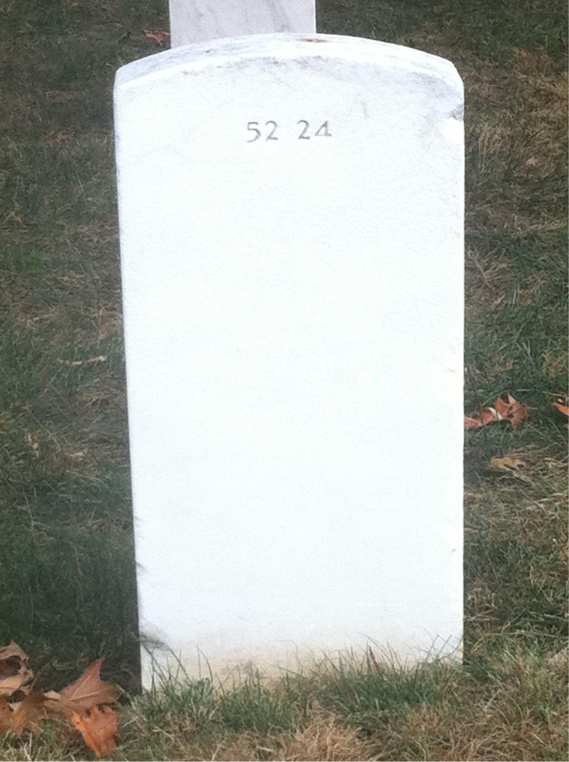 Back of headstone — Sam Alexander
