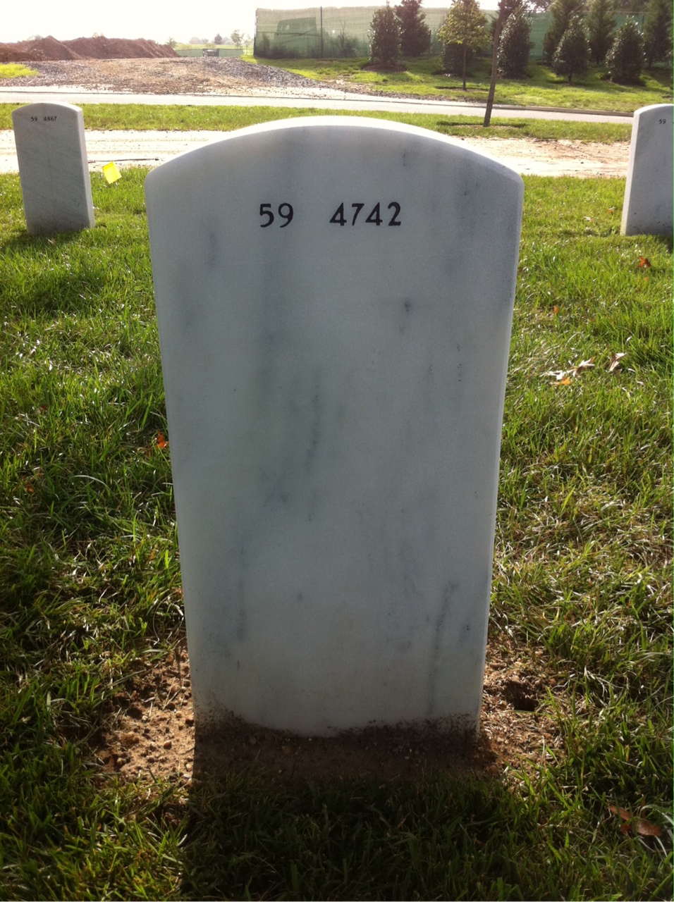 Back of headstone — John Ball