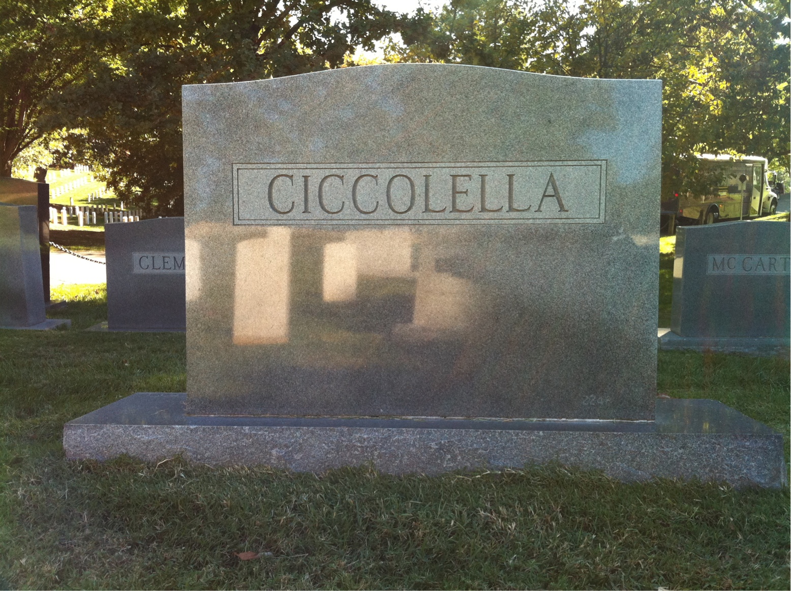 Back of headstone — Richard Ciccolella