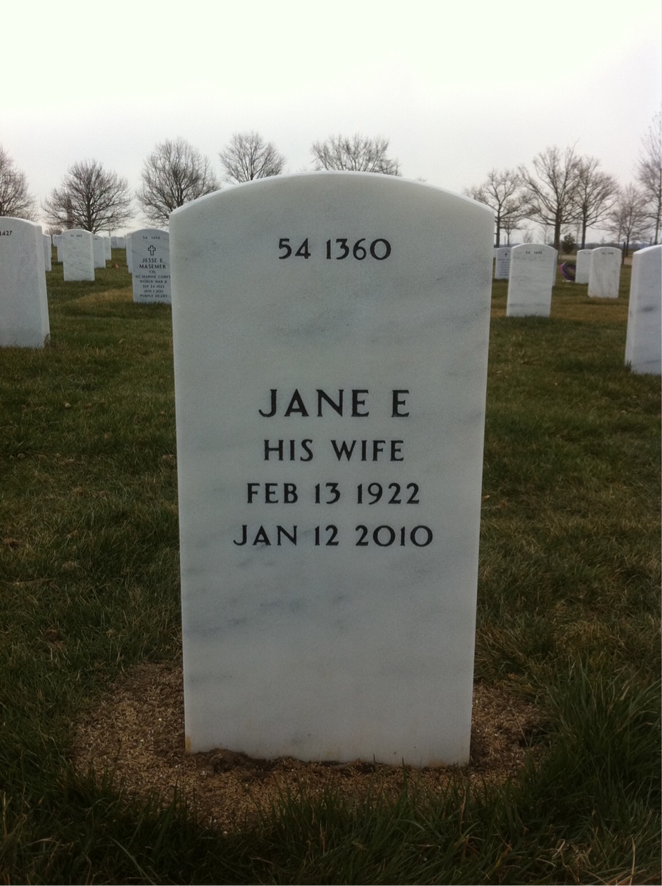 Back of headstone — Richard J Gordon