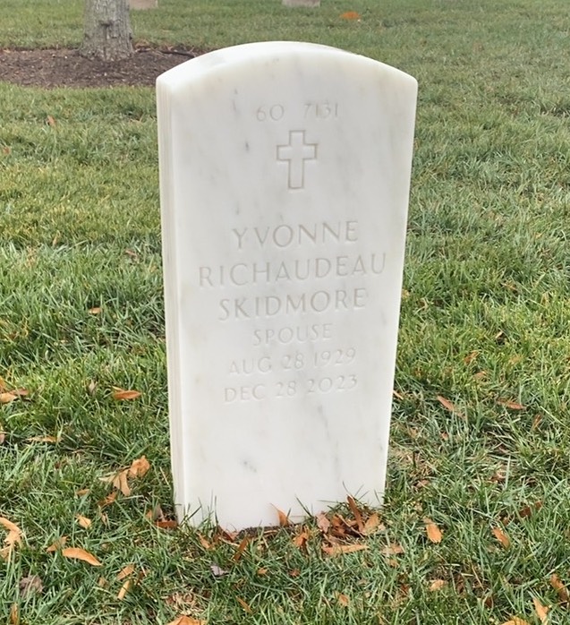 Back of headstone — Wesley Dean Skidmore