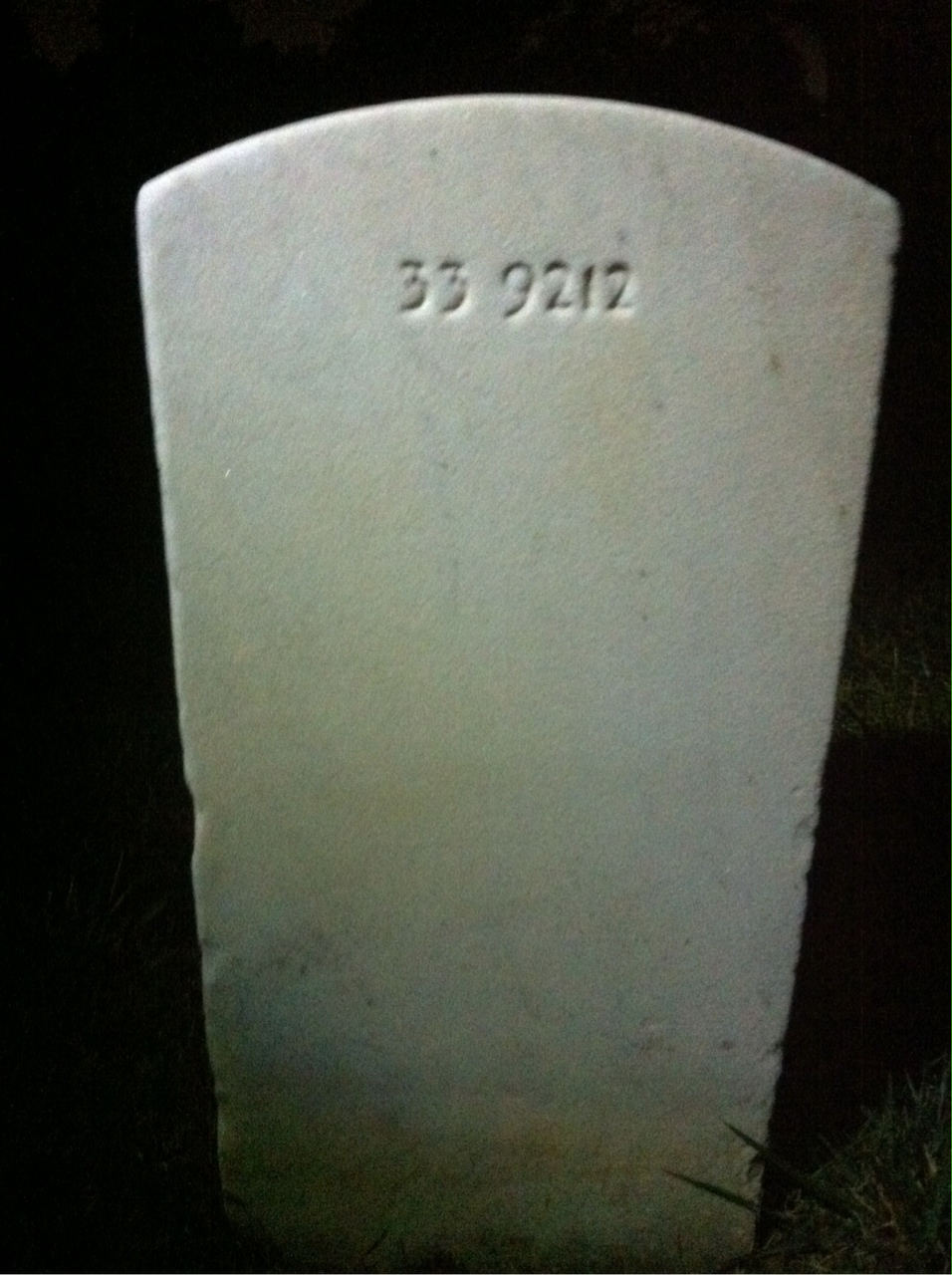 Back of headstone — George Ashmore