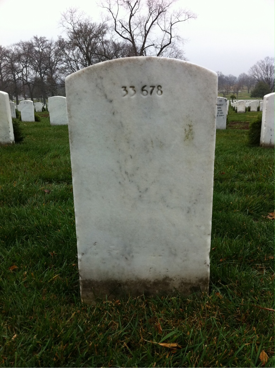 Back of headstone — Infant Munney