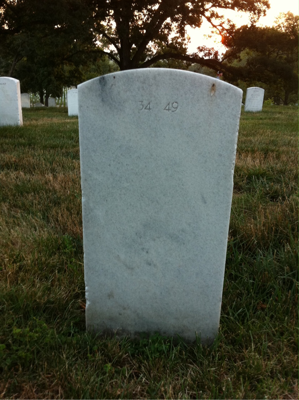 Back of headstone — Walter F Skees