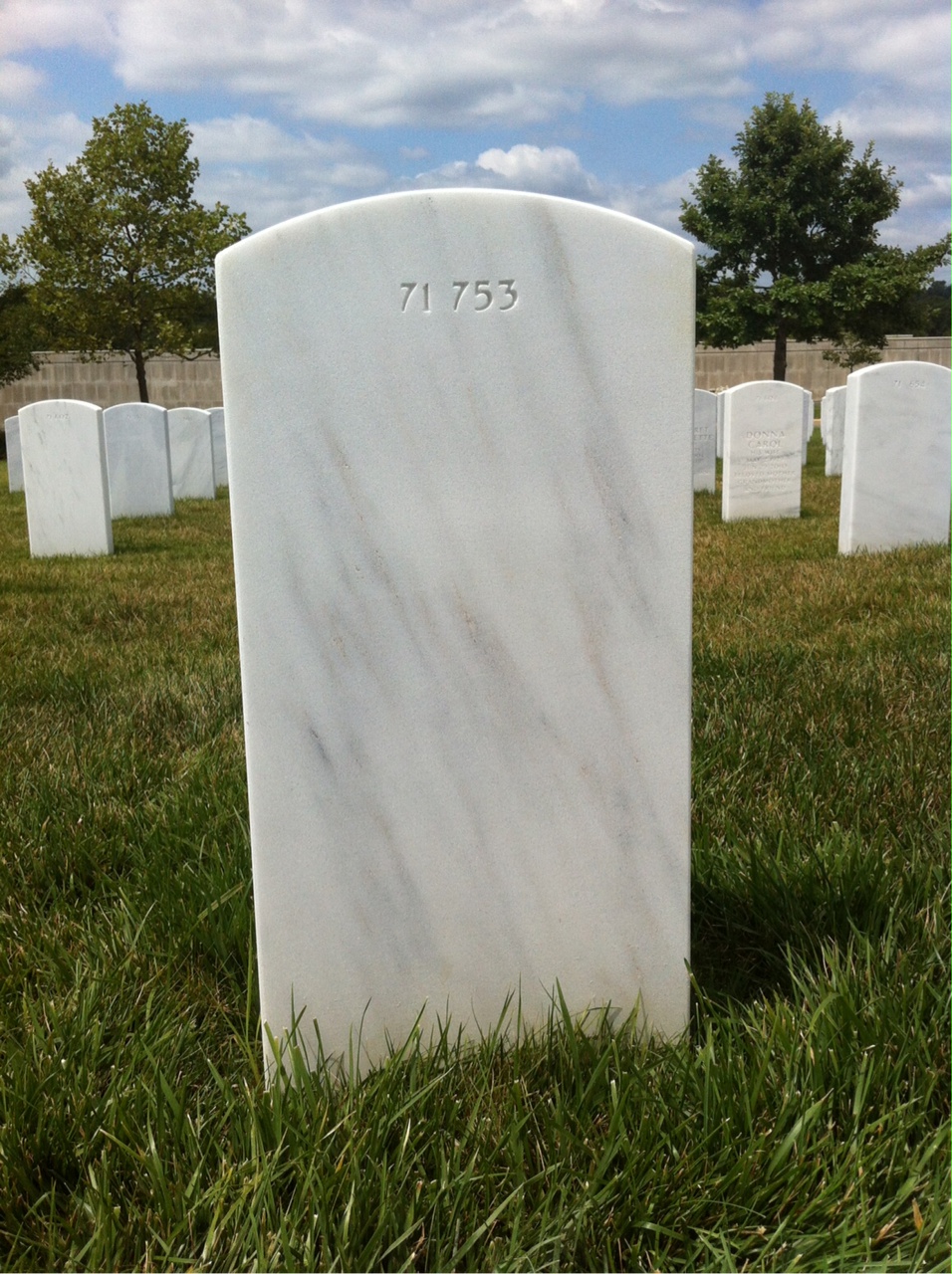Back of headstone — Ward A Rossiter