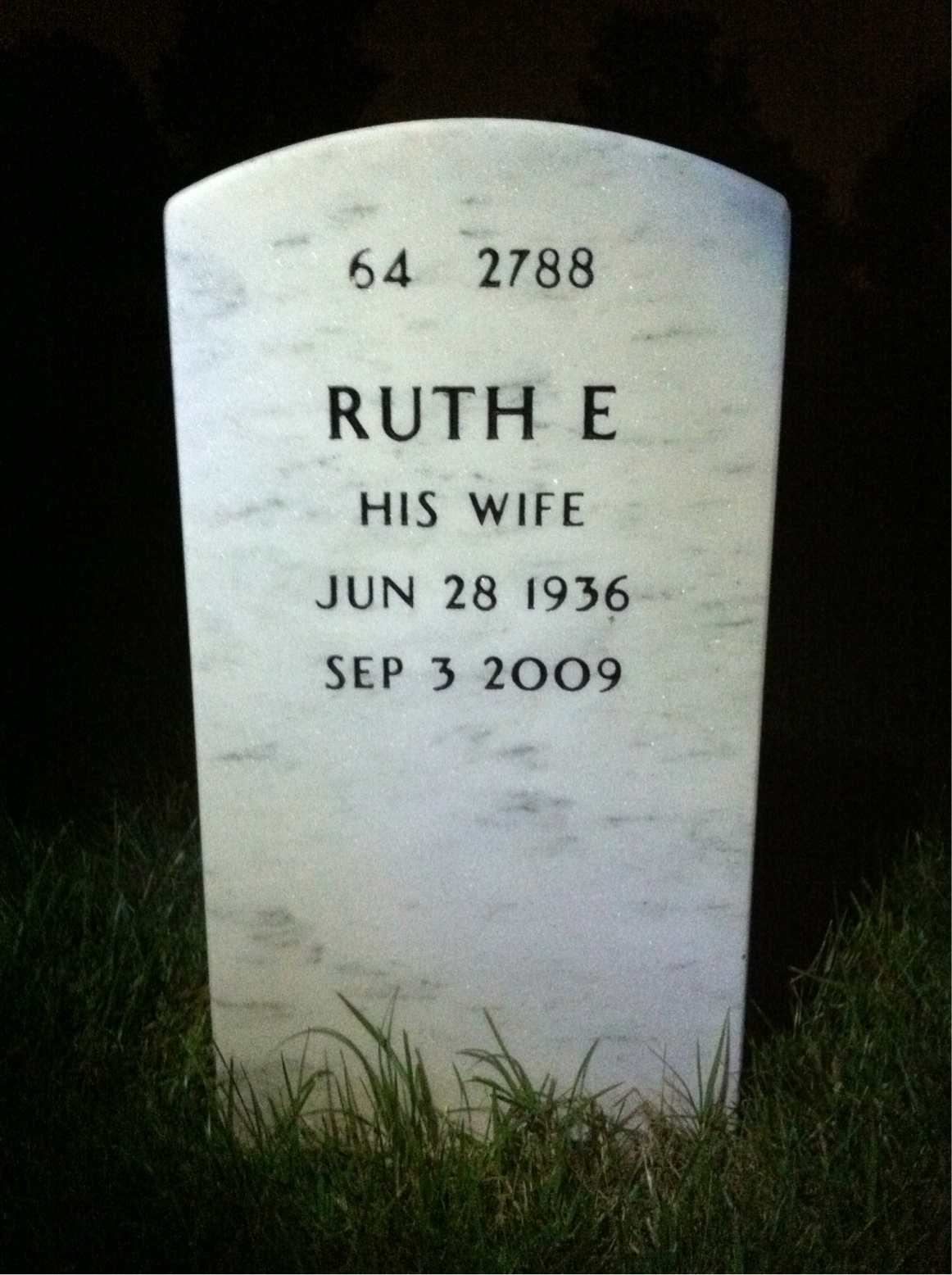 Back of headstone — Charles Ebberts