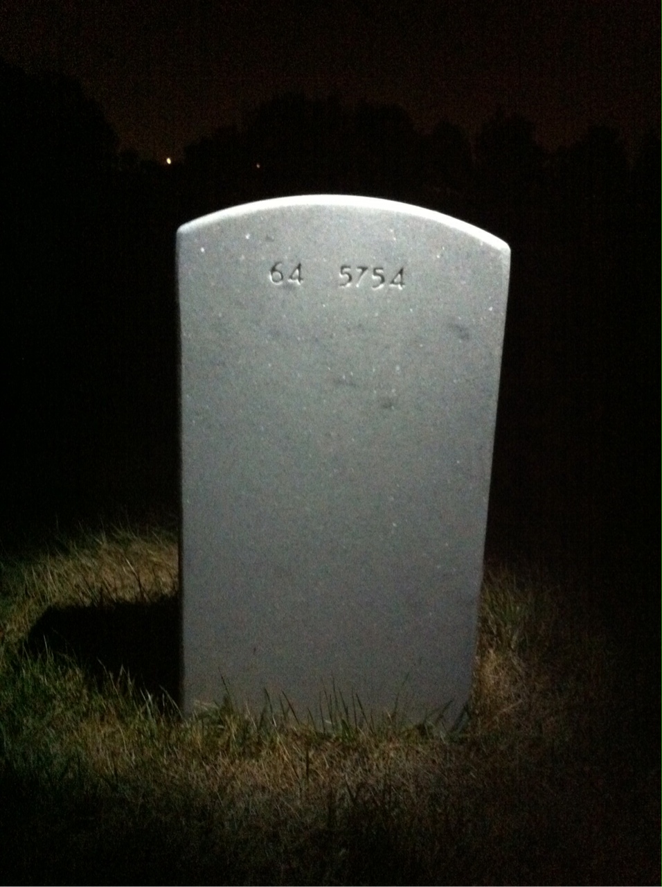 Back of headstone — John Grove