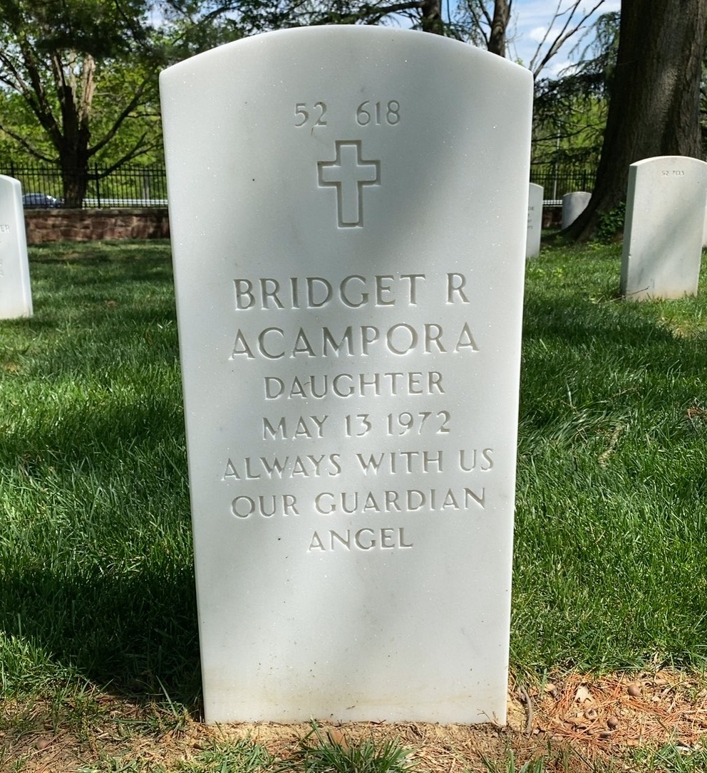 Back of headstone — Ralph Acampora