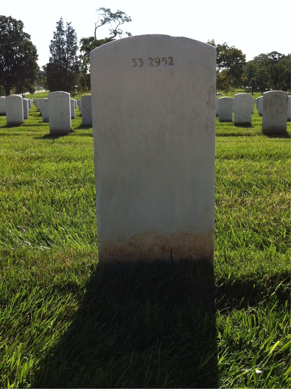 Back of headstone — Emmett Bracey