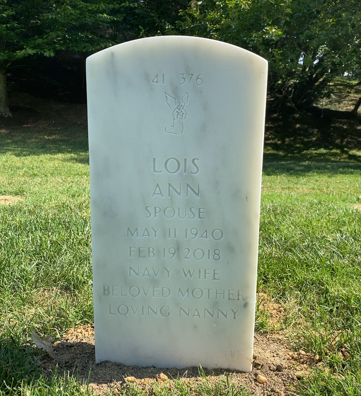 Back of headstone — Arthur Douglas Coleman