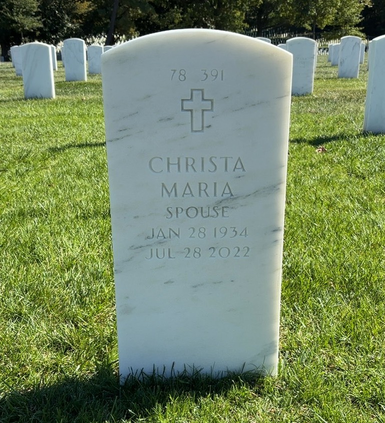 Back of headstone — August Myszka
