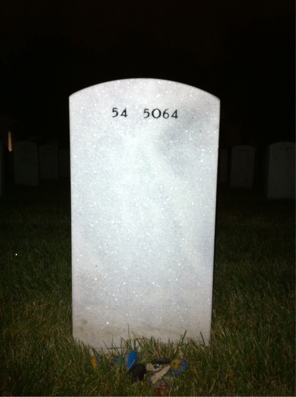 Back of headstone — Robert Oak