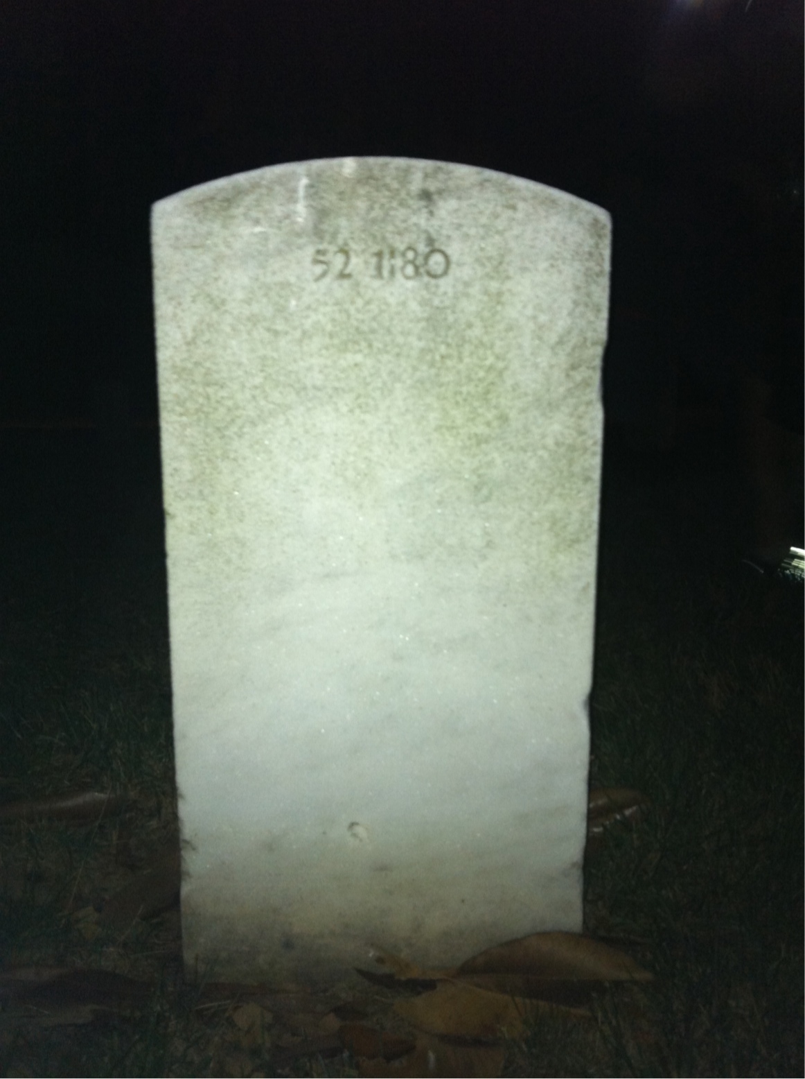 Back of headstone — Howard Adams