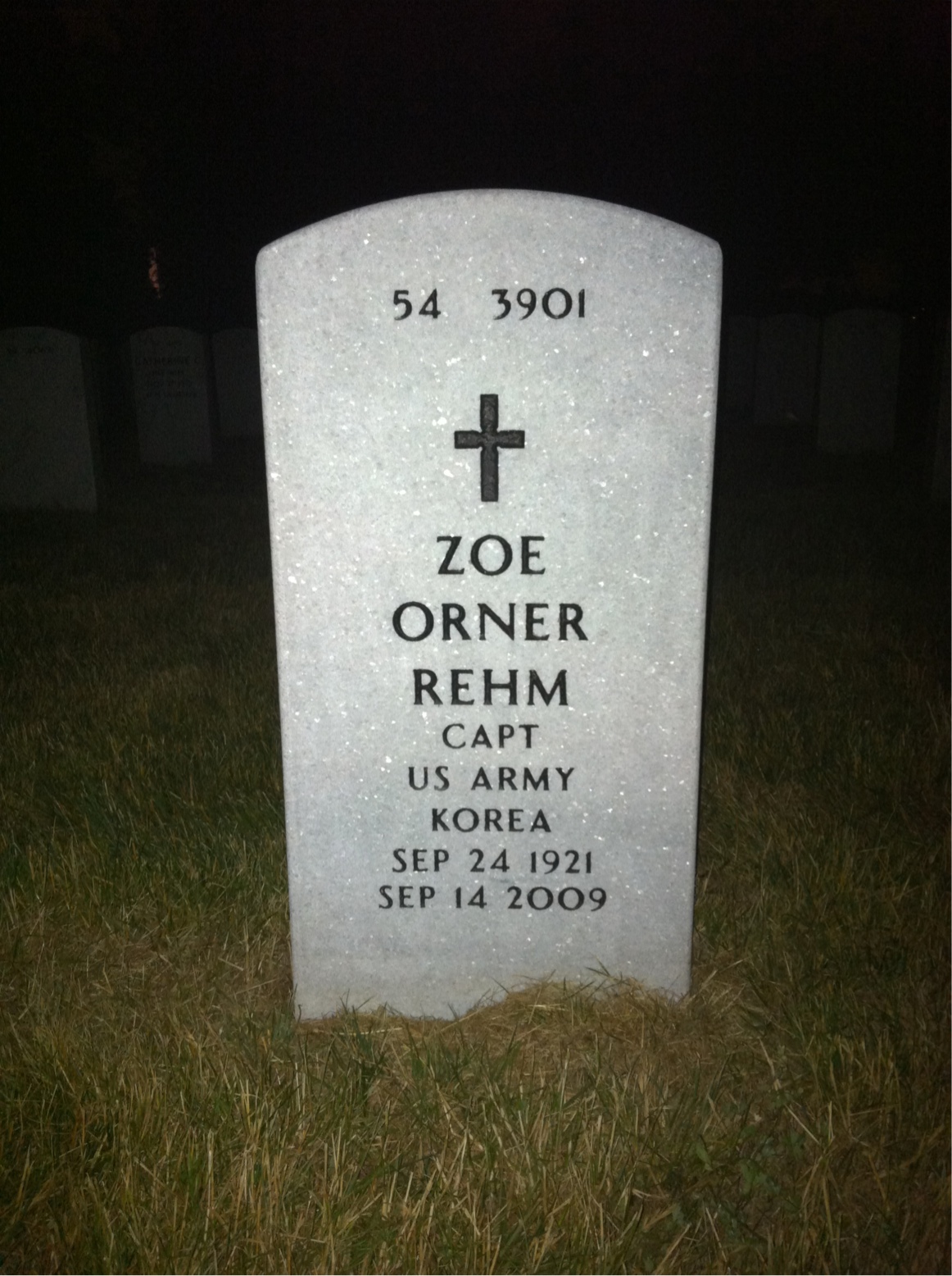 Back of headstone — Harold Rehm