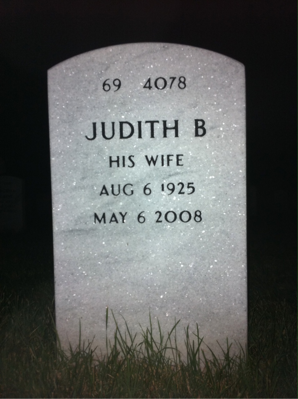 Back of headstone — Delbert George