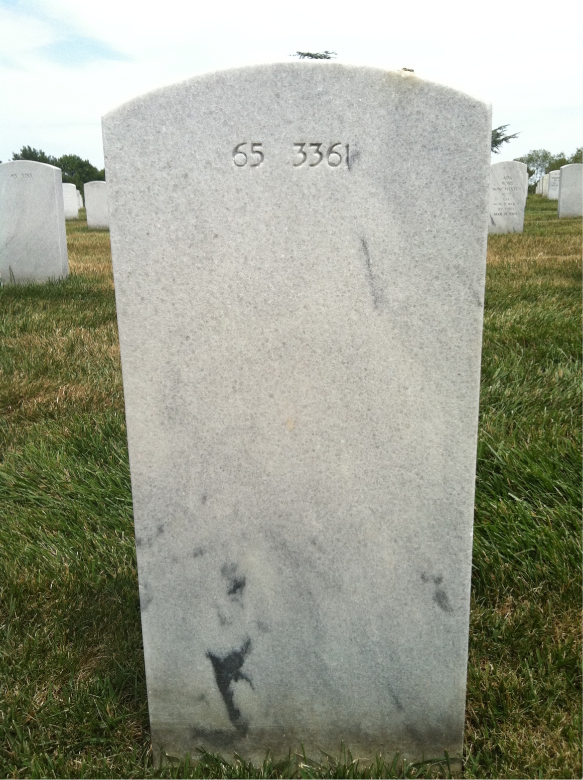Back of headstone — William H Eskuri