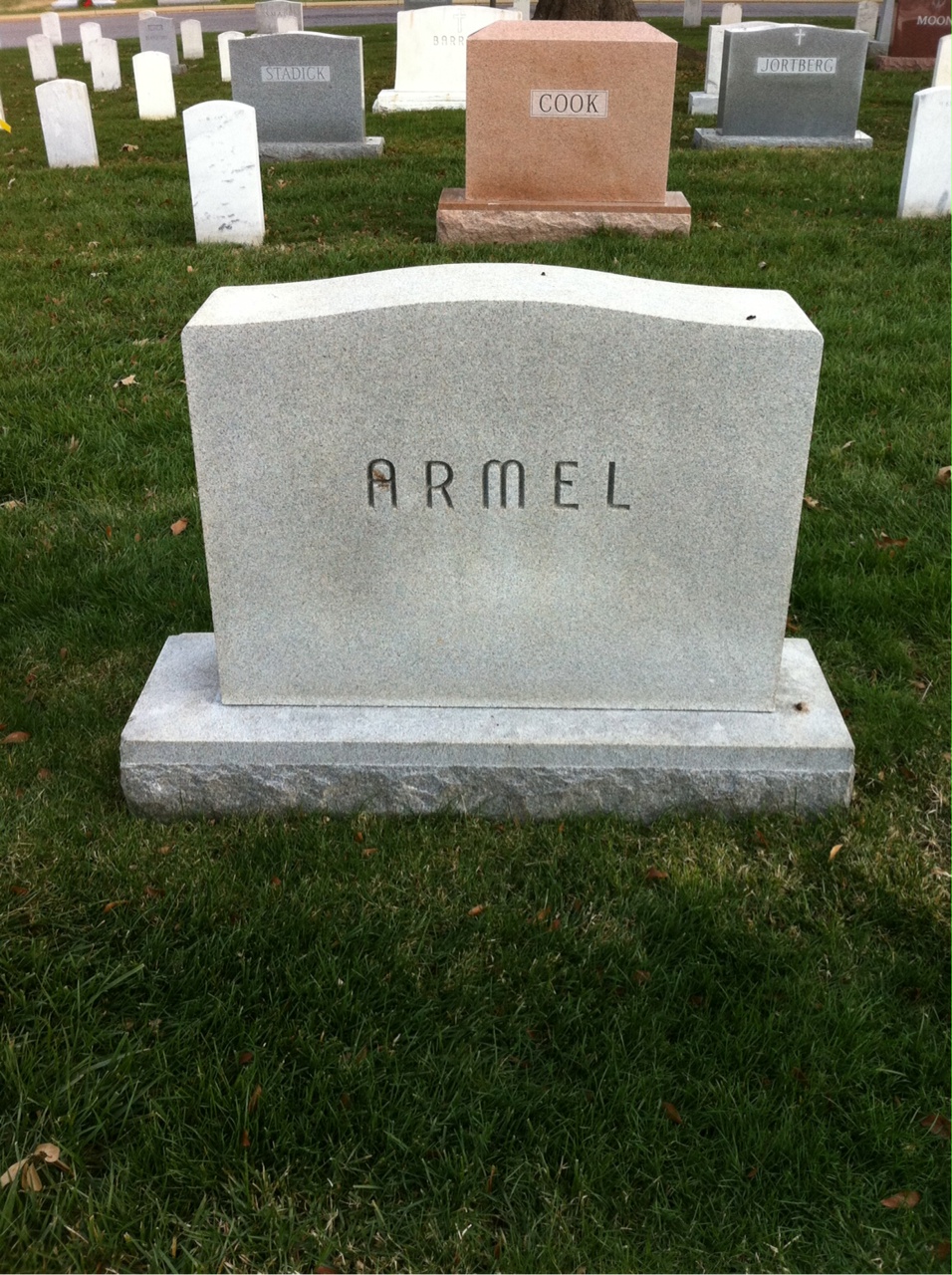 Back of headstone — Lyle Armel