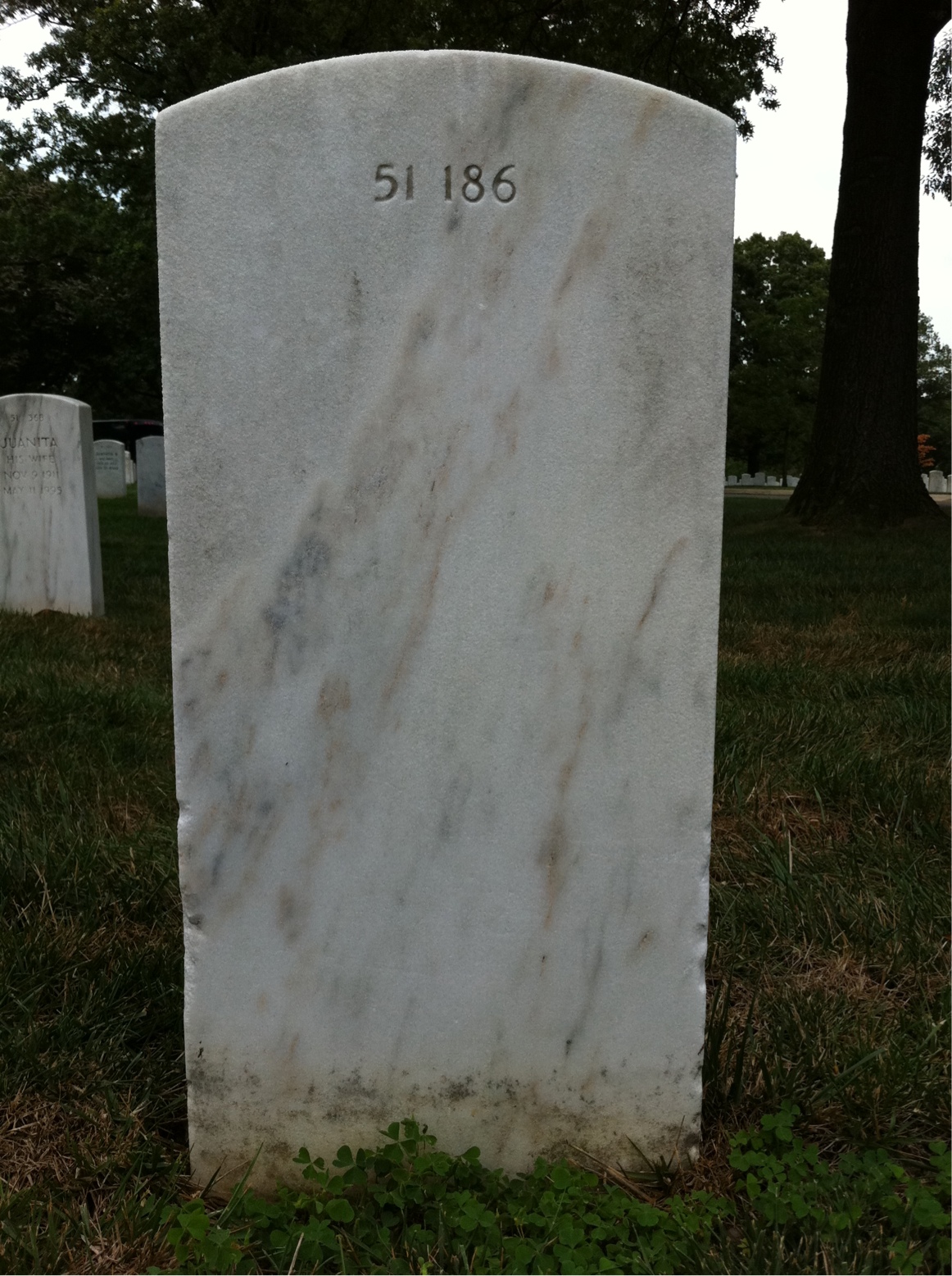 Back of headstone — Ronnie Mitchell