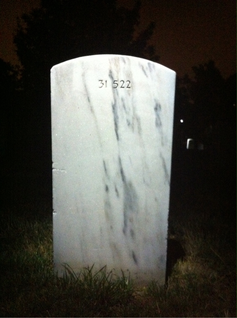 Back of headstone — Frank Anderson