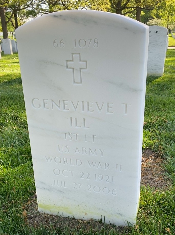 Back of headstone — Genevieve Ill