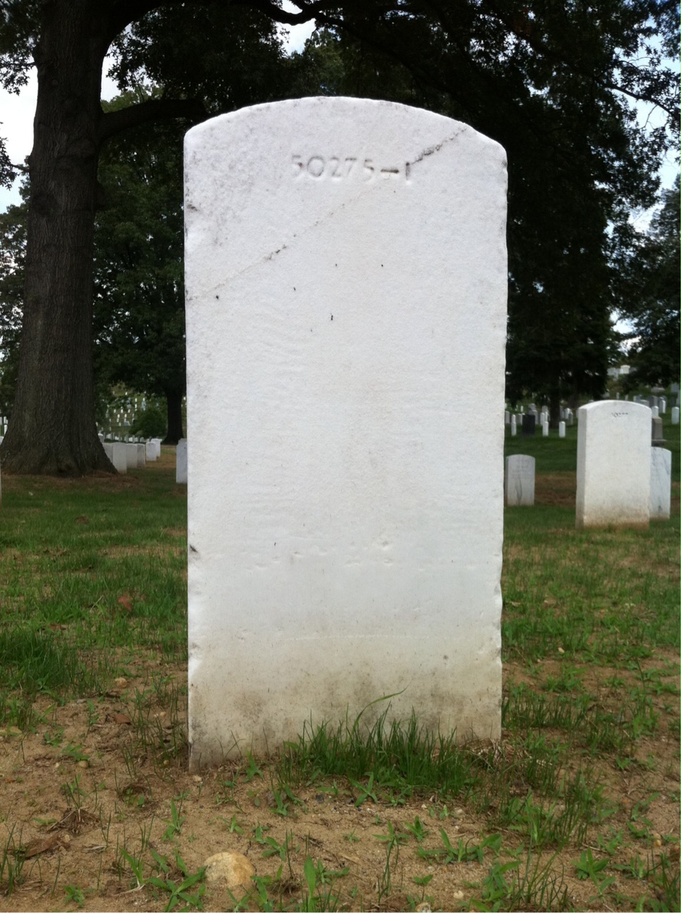 Back of headstone — Bryant Morris