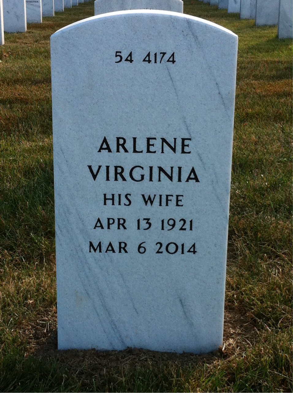 Back of headstone — Wyndham Bammer