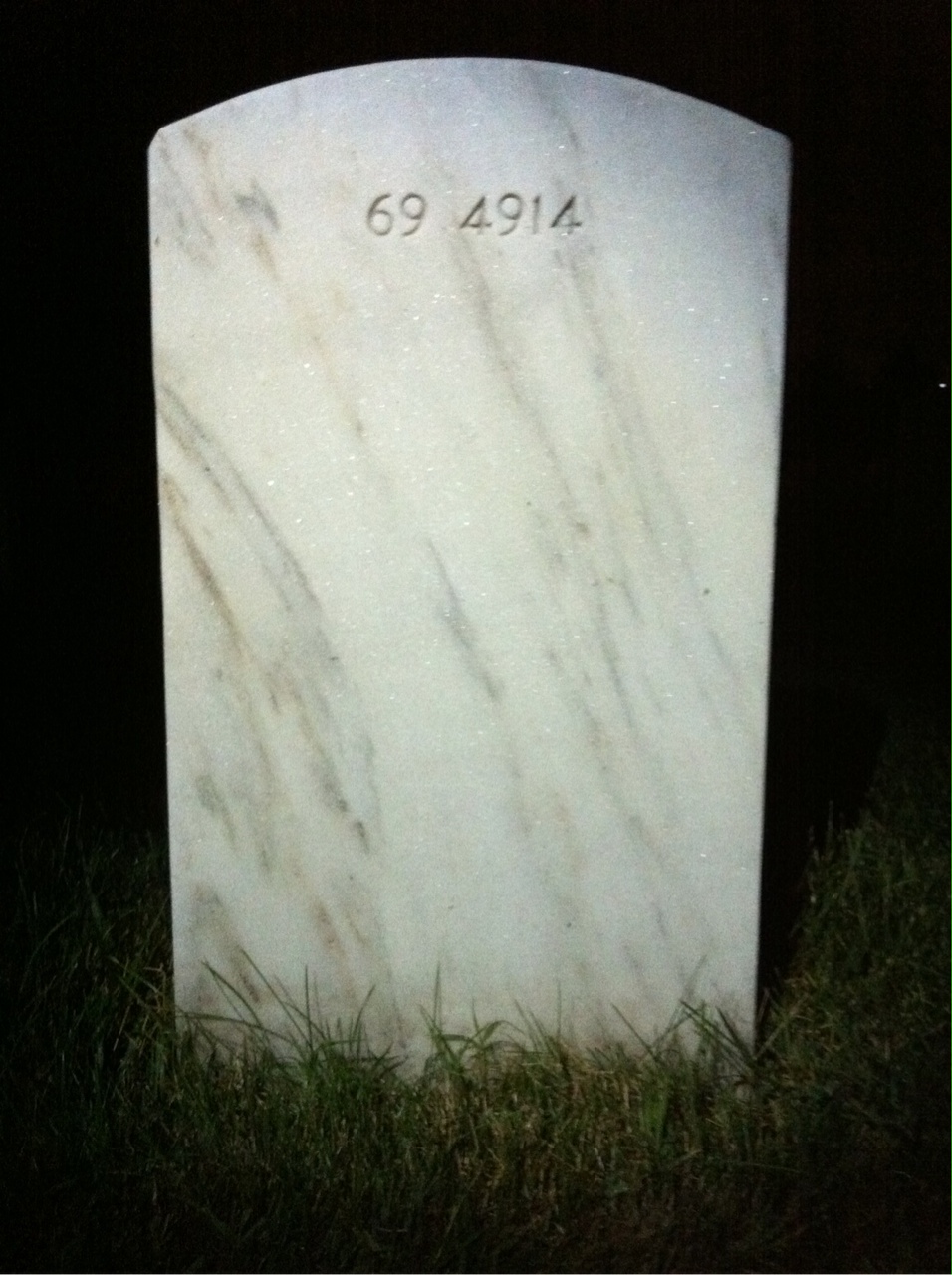 Back of headstone — James Anding