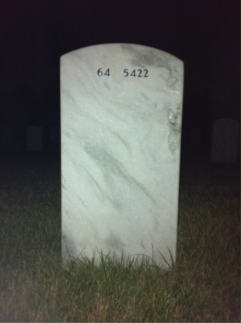 Back of headstone — James Bean