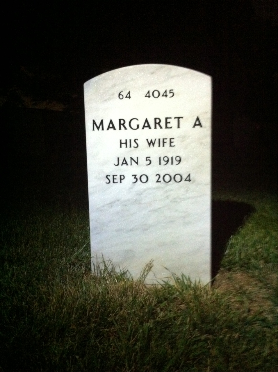 Back of headstone — Eugene Fisher