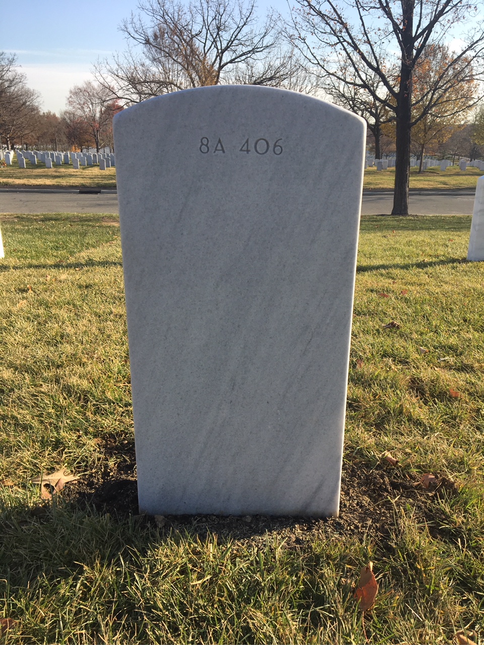 Back of headstone — Andrew Thomas Miller