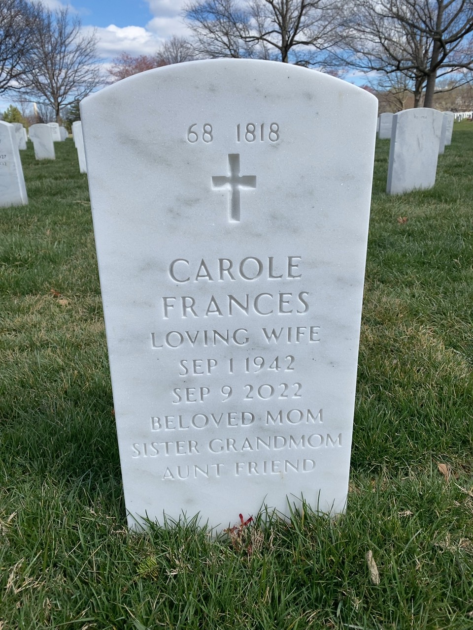 Back of headstone — Lester Mohler