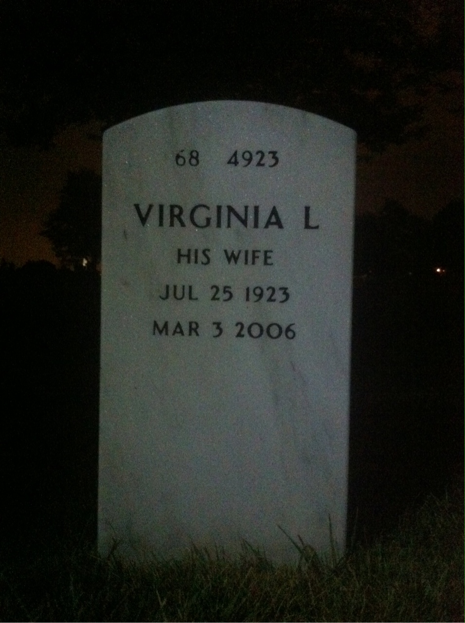 Back of headstone — Elmer Spence