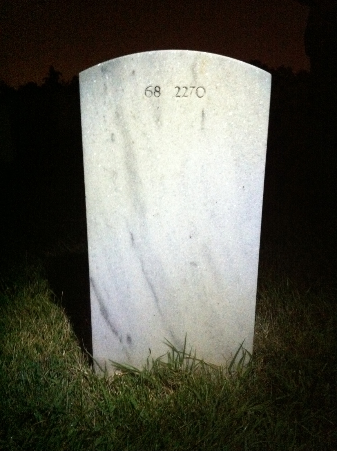 Back of headstone — John Moore