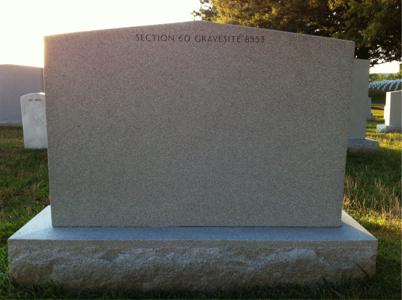 Back of headstone — Arthur Ecklund