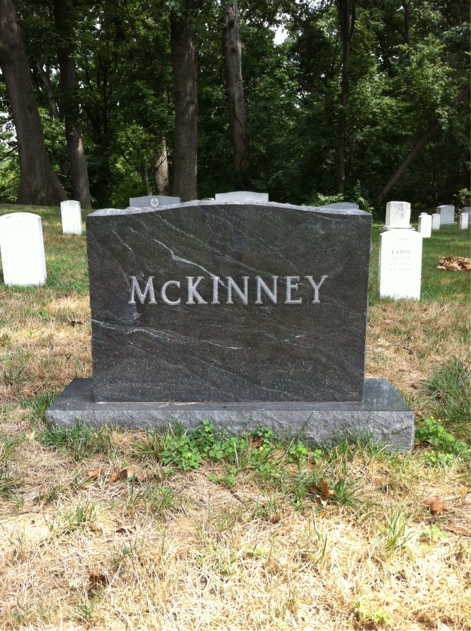Back of headstone — Claude Mckinney