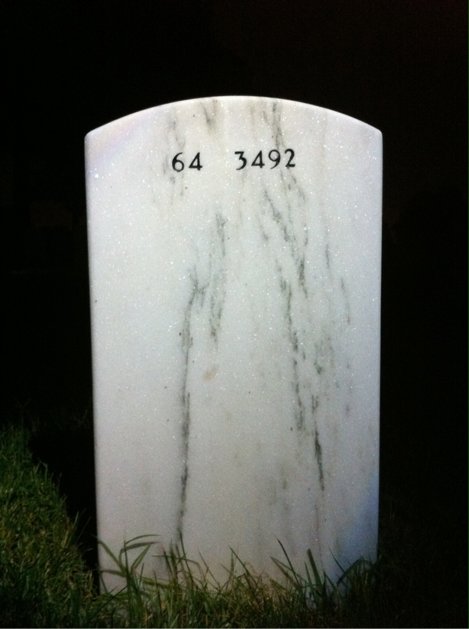 Back of headstone — Charles Wilson