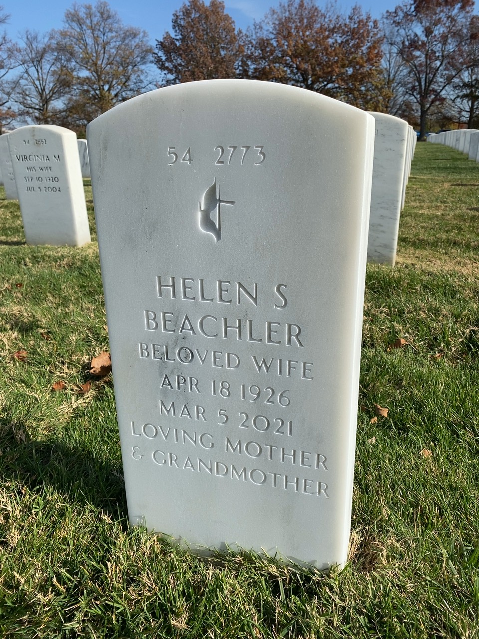 Back of headstone — Frederick Beachler