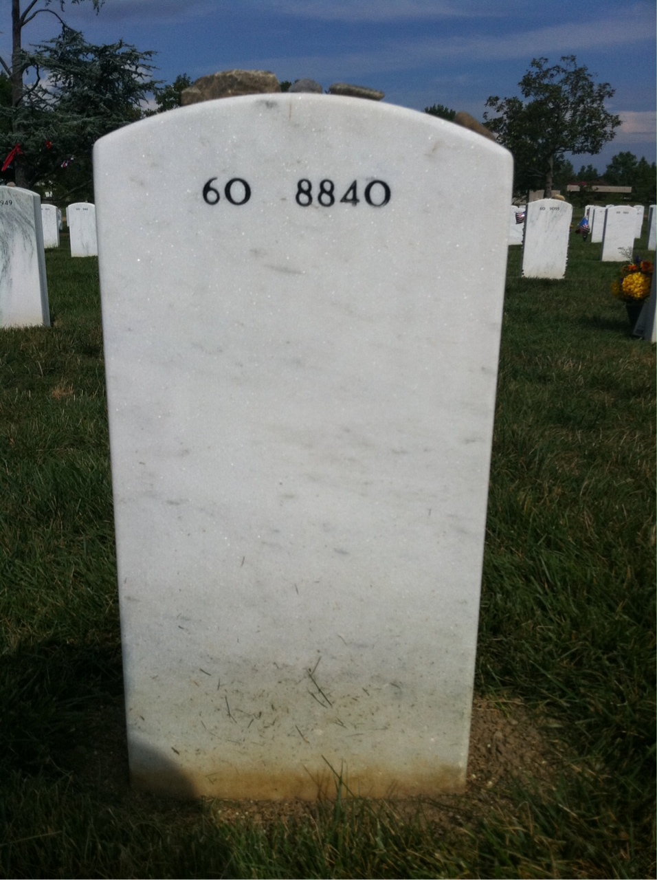 Back of headstone — Mark Stratton