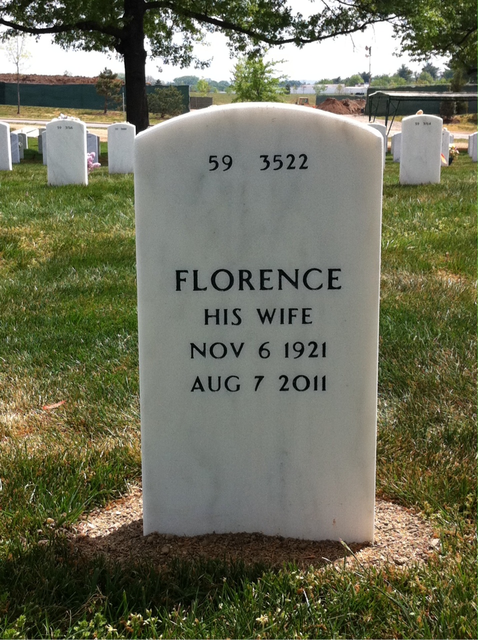 Back of headstone — Harry Thompson