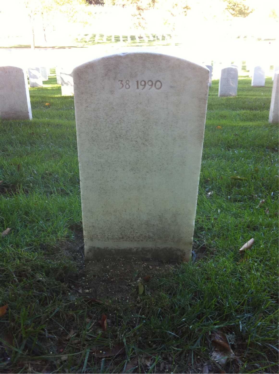 Back of headstone — Thomas Paul Davis