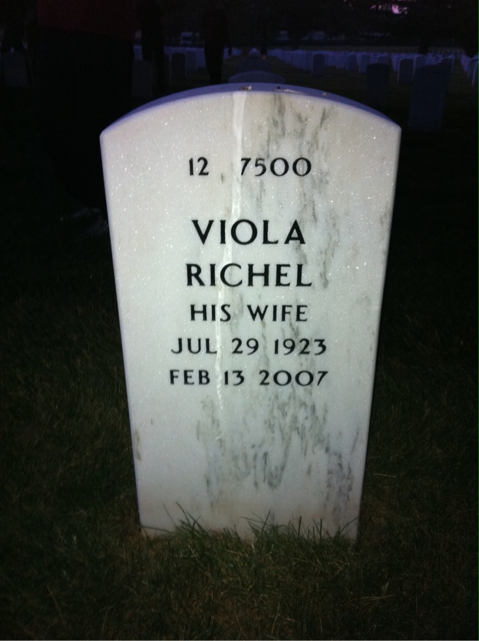 Back of headstone — Wilson Wood