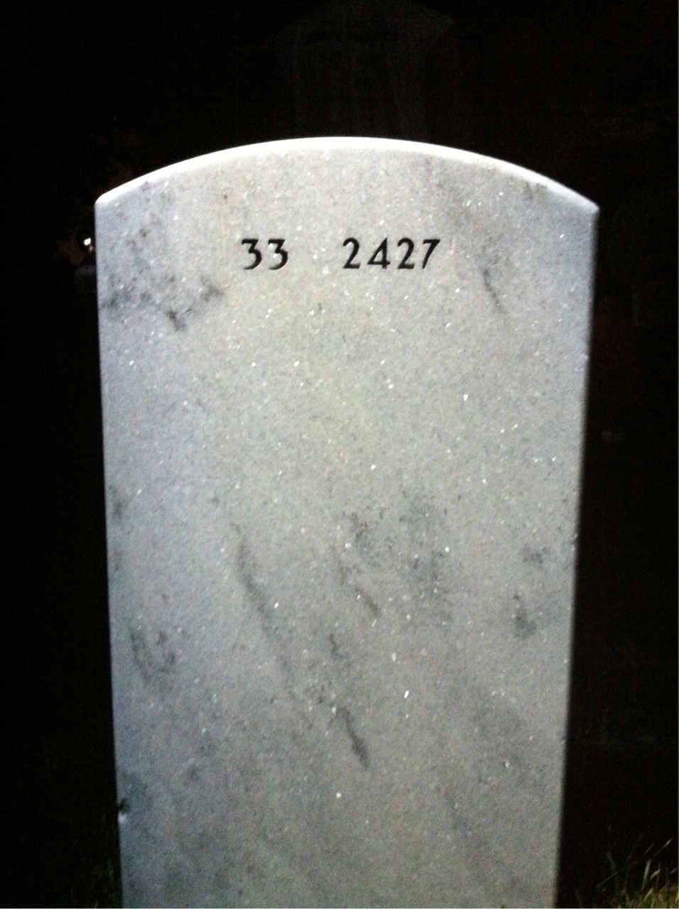Back of headstone — Gilormo Tessitore