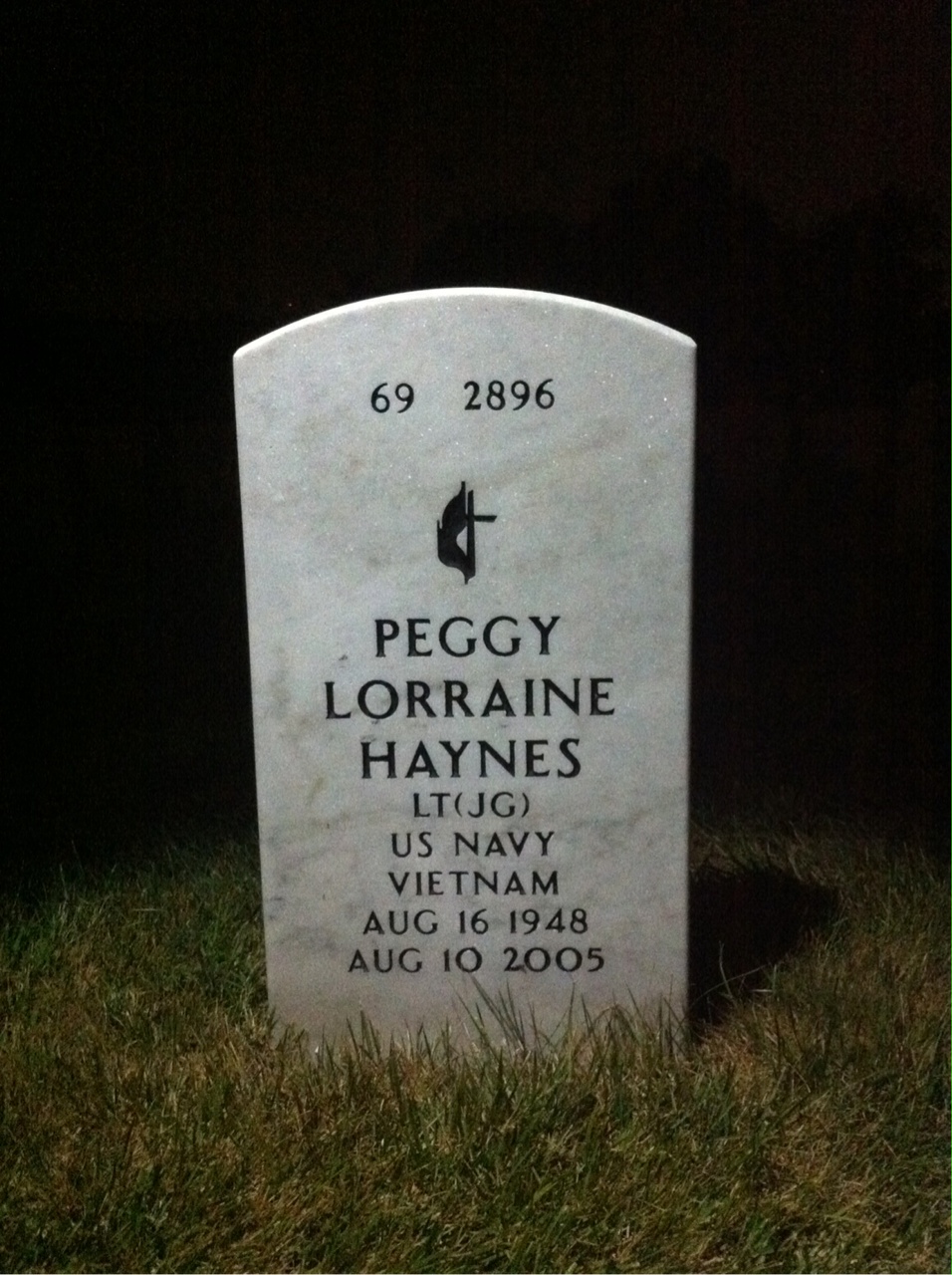 Back of headstone — Peggy Haynes