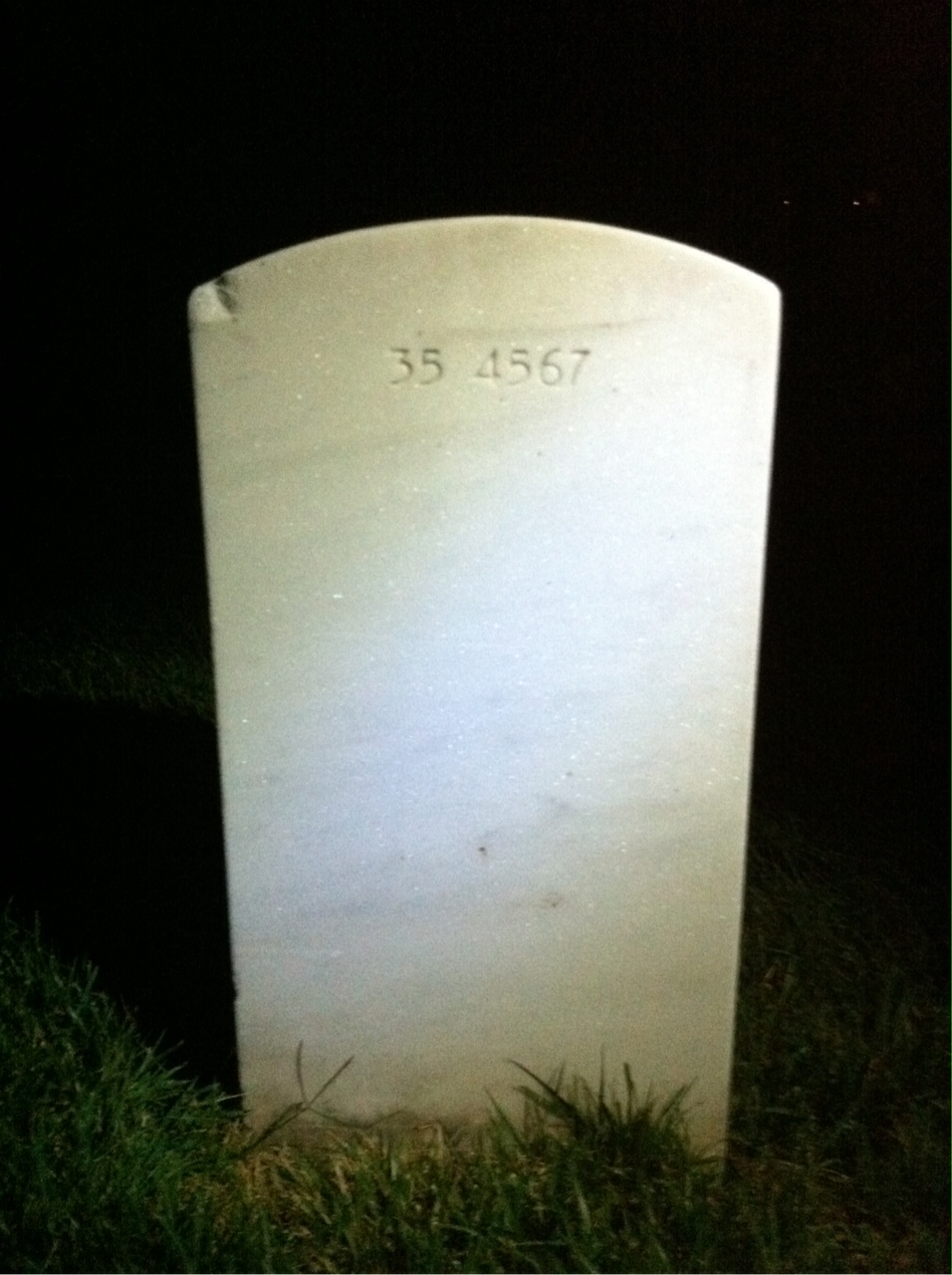 Back of headstone — David Cox