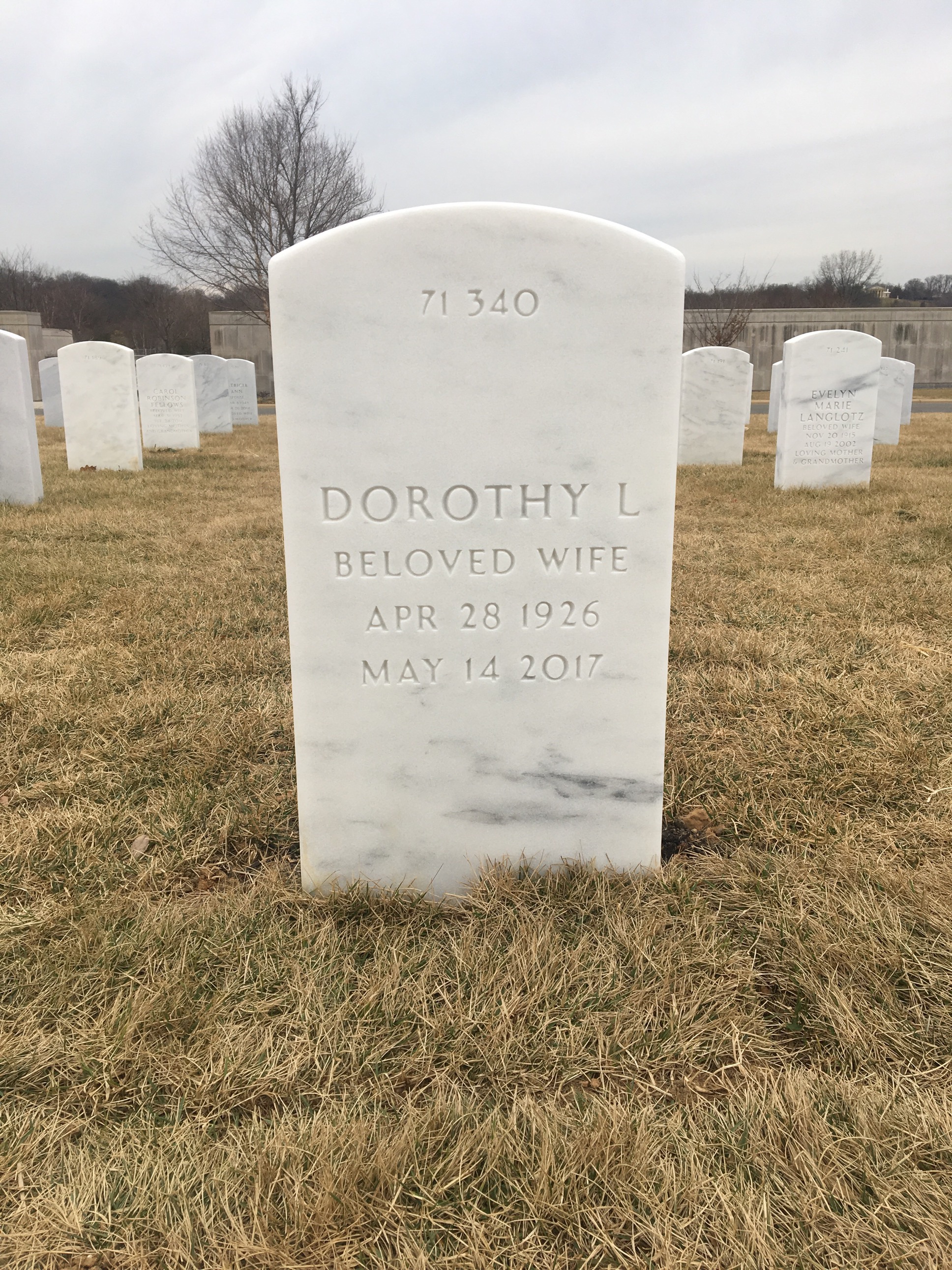 Back of headstone — Carlyle Antel