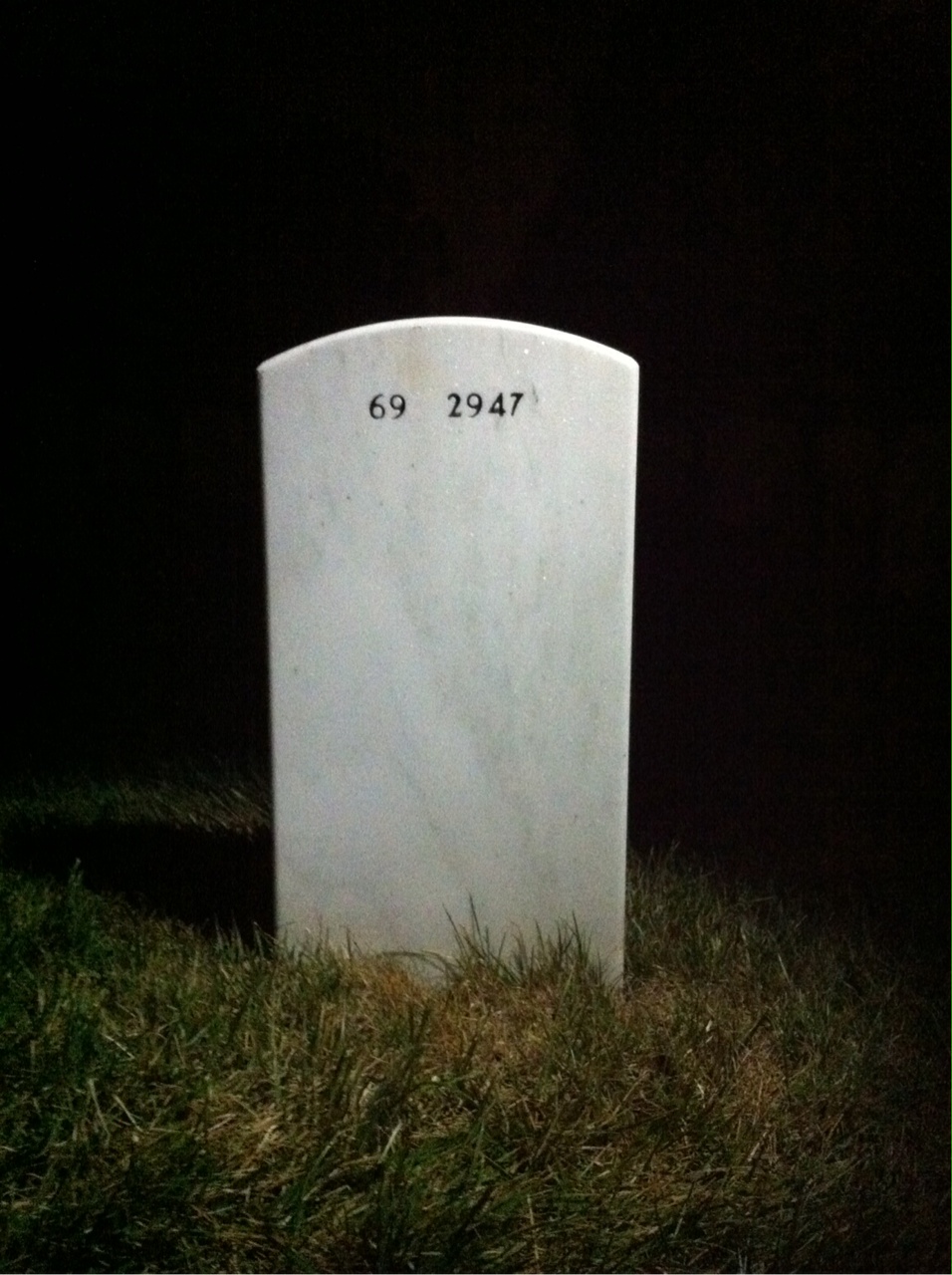 Back of headstone — James Ostertag