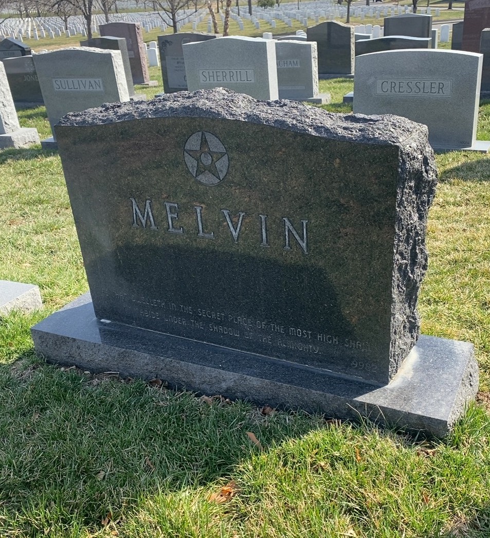Back of headstone — Thurman Melvin