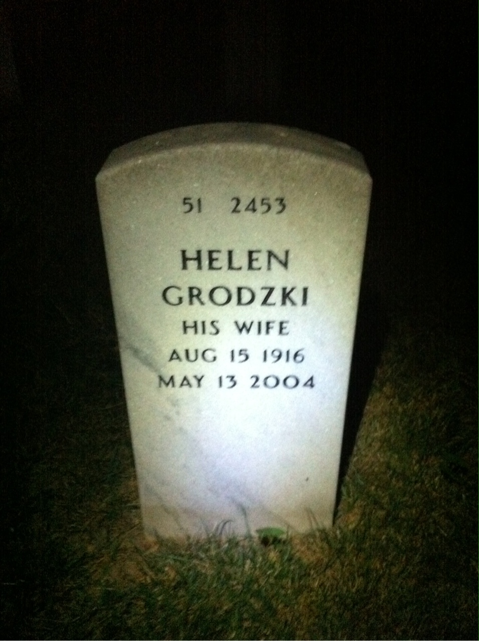 Back of headstone — Leon Trowbridge